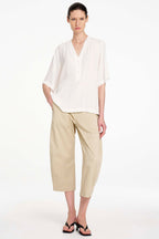 Crop Barrel Pant in Straw