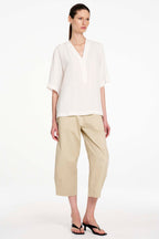 Crop Barrel Pant in Straw