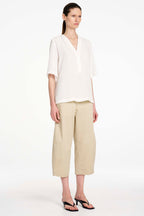 Crop Barrel Pant in Straw