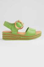 Cubbie Leather Sandals in Lime