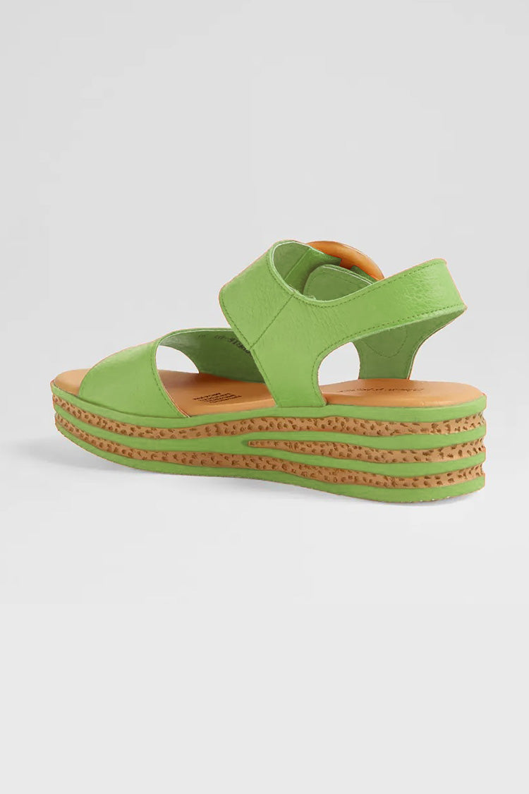 Cubbie Leather Sandals in Lime