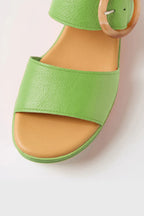 Cubbie Leather Sandals in Lime