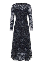 Cynthia Midi in Black & Navy Floral