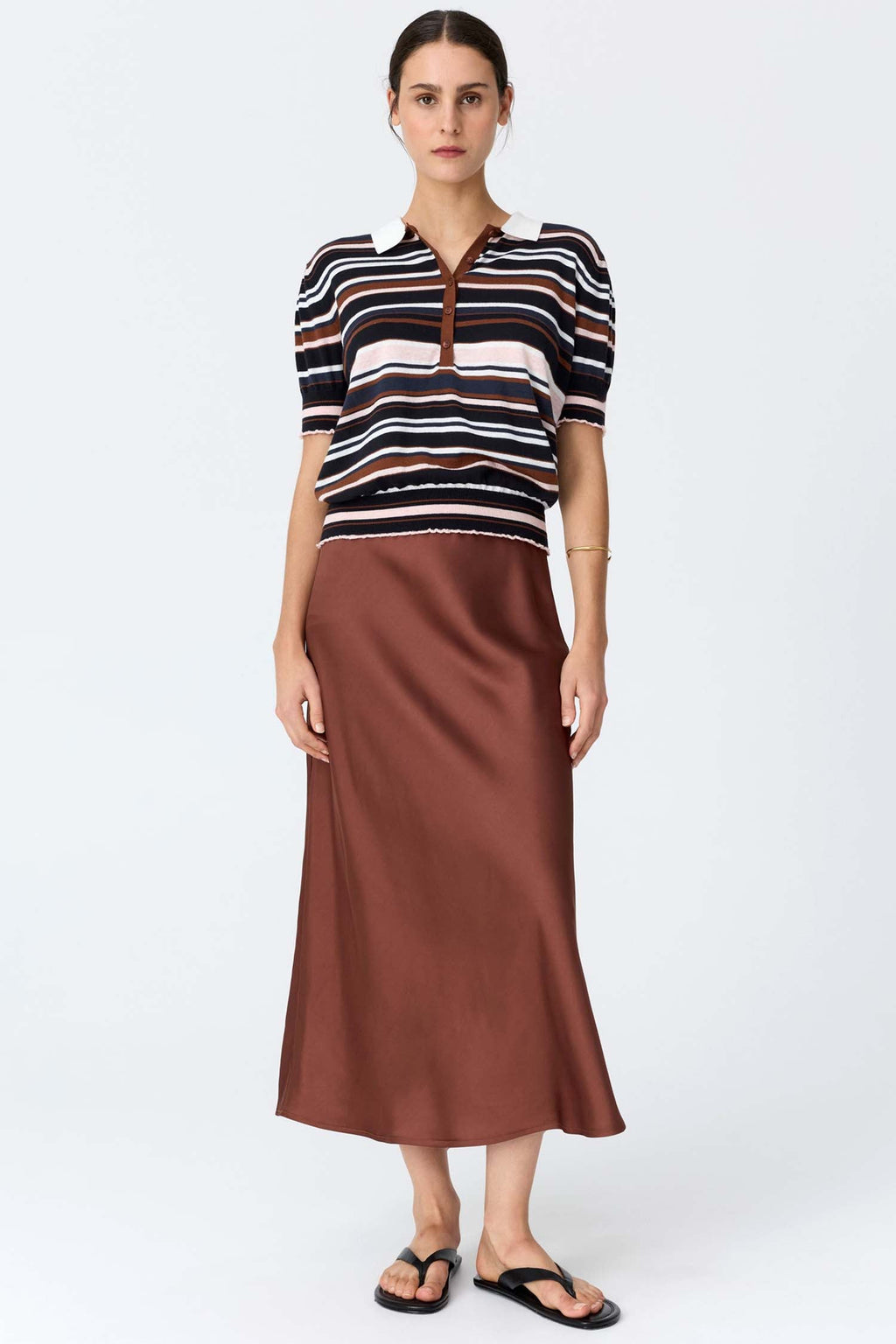 Dahlia Knit Polo in Multistripe