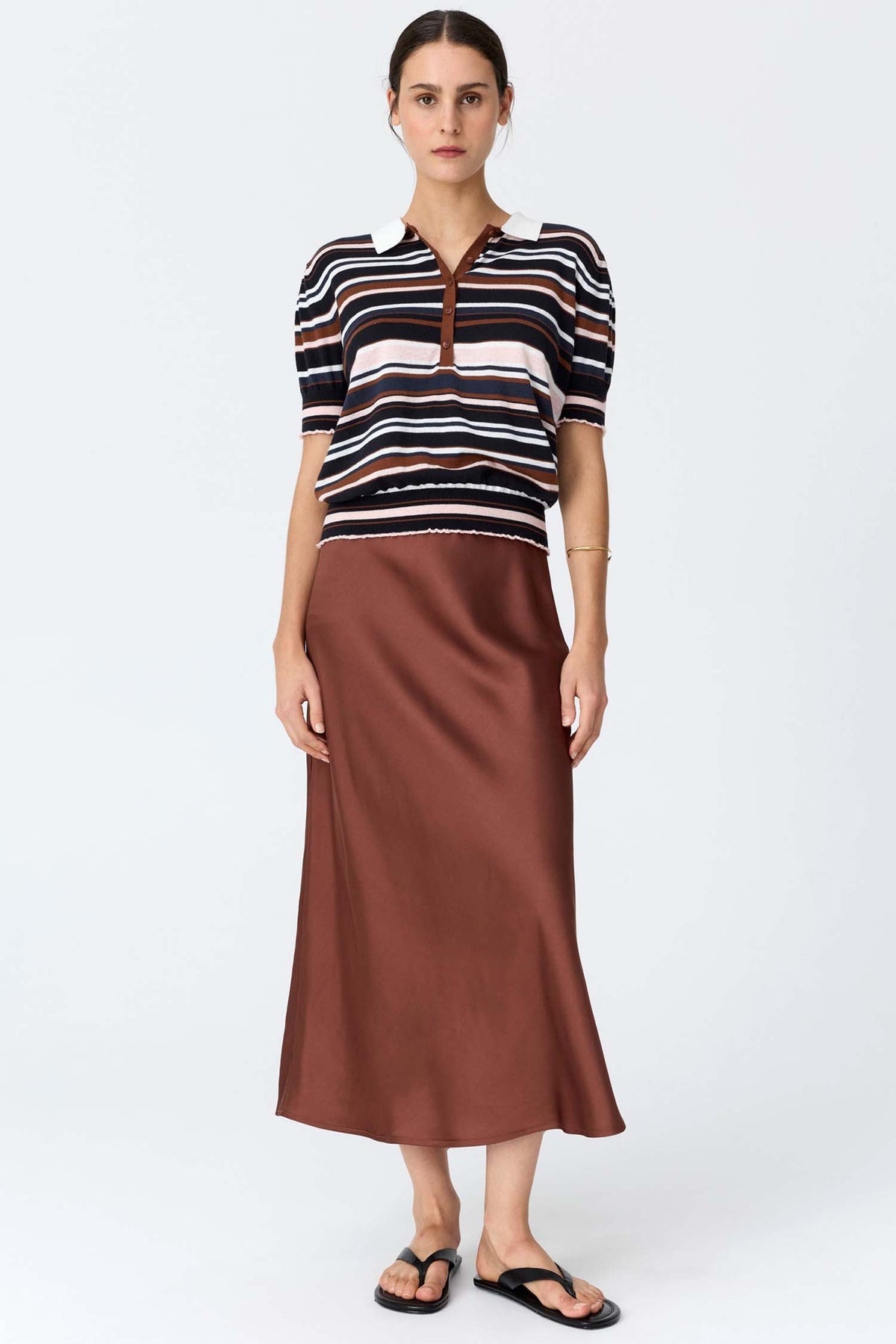Dahlia Knit Polo in Multistripe