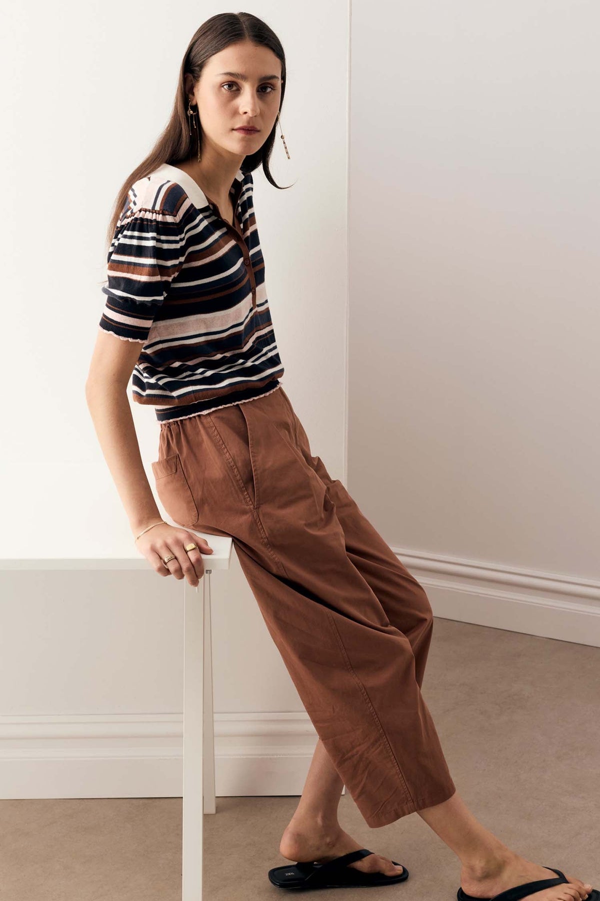 Dahlia Knit Polo in Multistripe