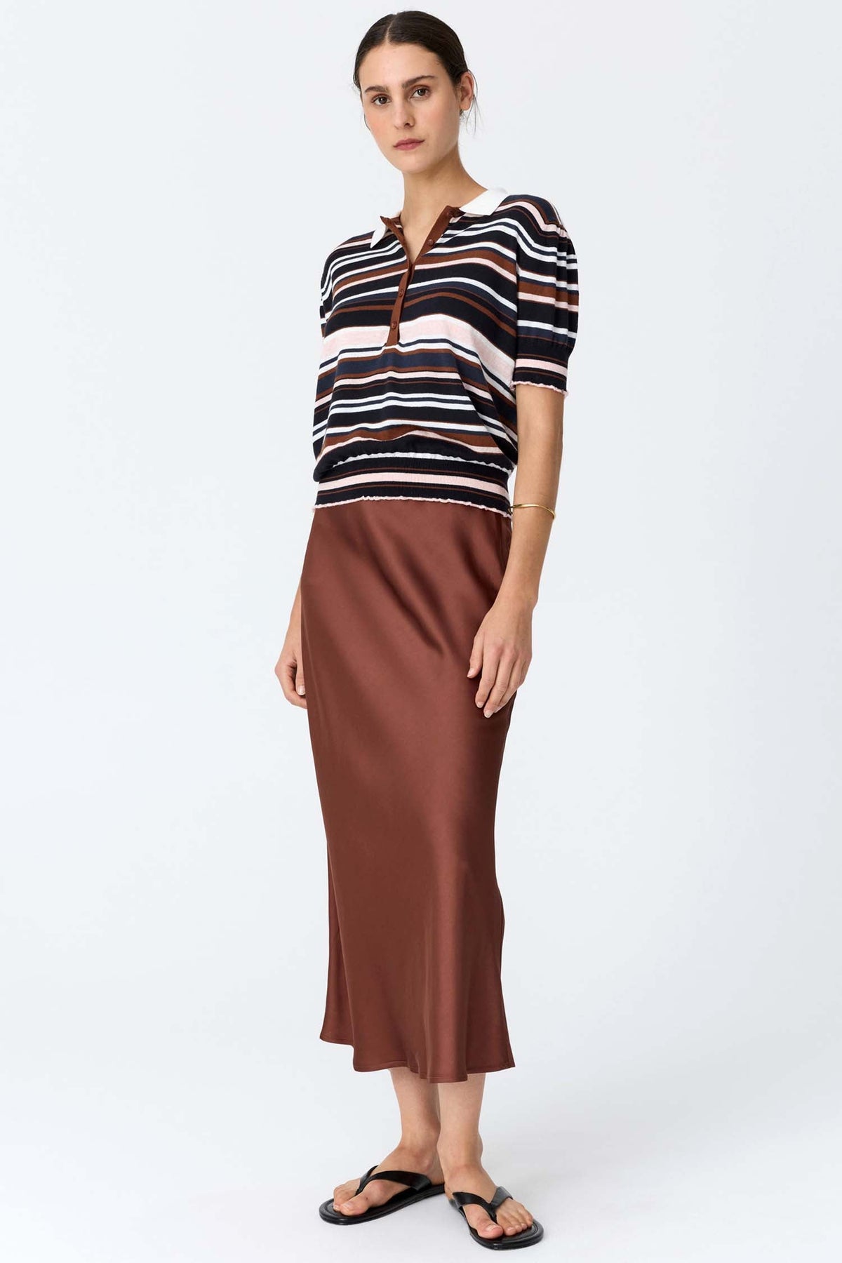 Dahlia Knit Polo in Multistripe