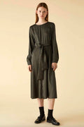 Daino Printed Twill Dress in Khaki | FINAL SALE