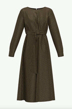 Daino Printed Twill Dress in Khaki | FINAL SALE