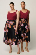 Delray Reversible Cupro Cowl & V Neck Cami in Ruby