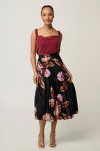 Delray Reversible Cupro Cowl & V Neck Cami in Ruby