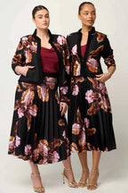 Delray Reversible Printed Placement Embroidered Jacket in Sunet Orchid/ Noir Orchid