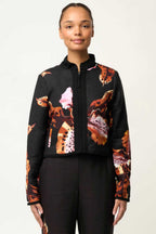 Delray Reversible Printed Placement Embroidered Jacket in Sunet Orchid/ Noir Orchid