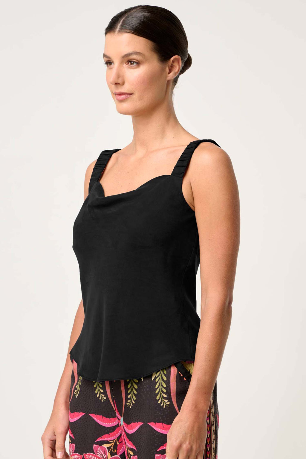 Delray Reversible Cupro Cami in Black