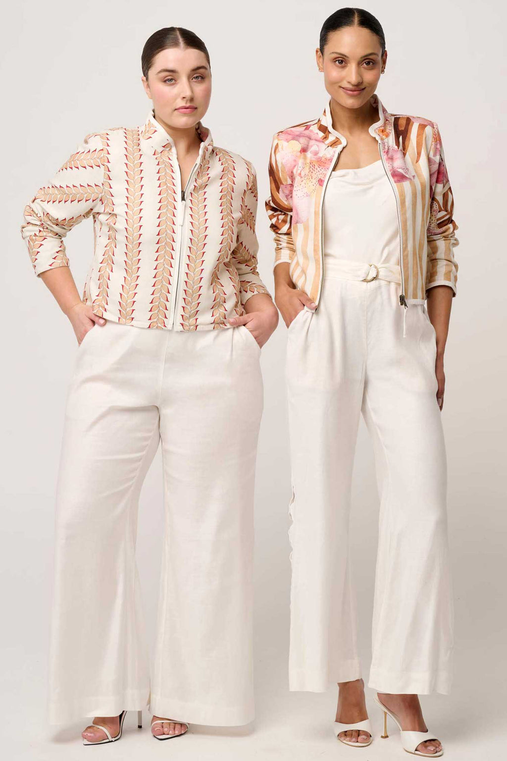 Delray Reversible Printed Jacket in Golden Promenade/ Gilded Frond