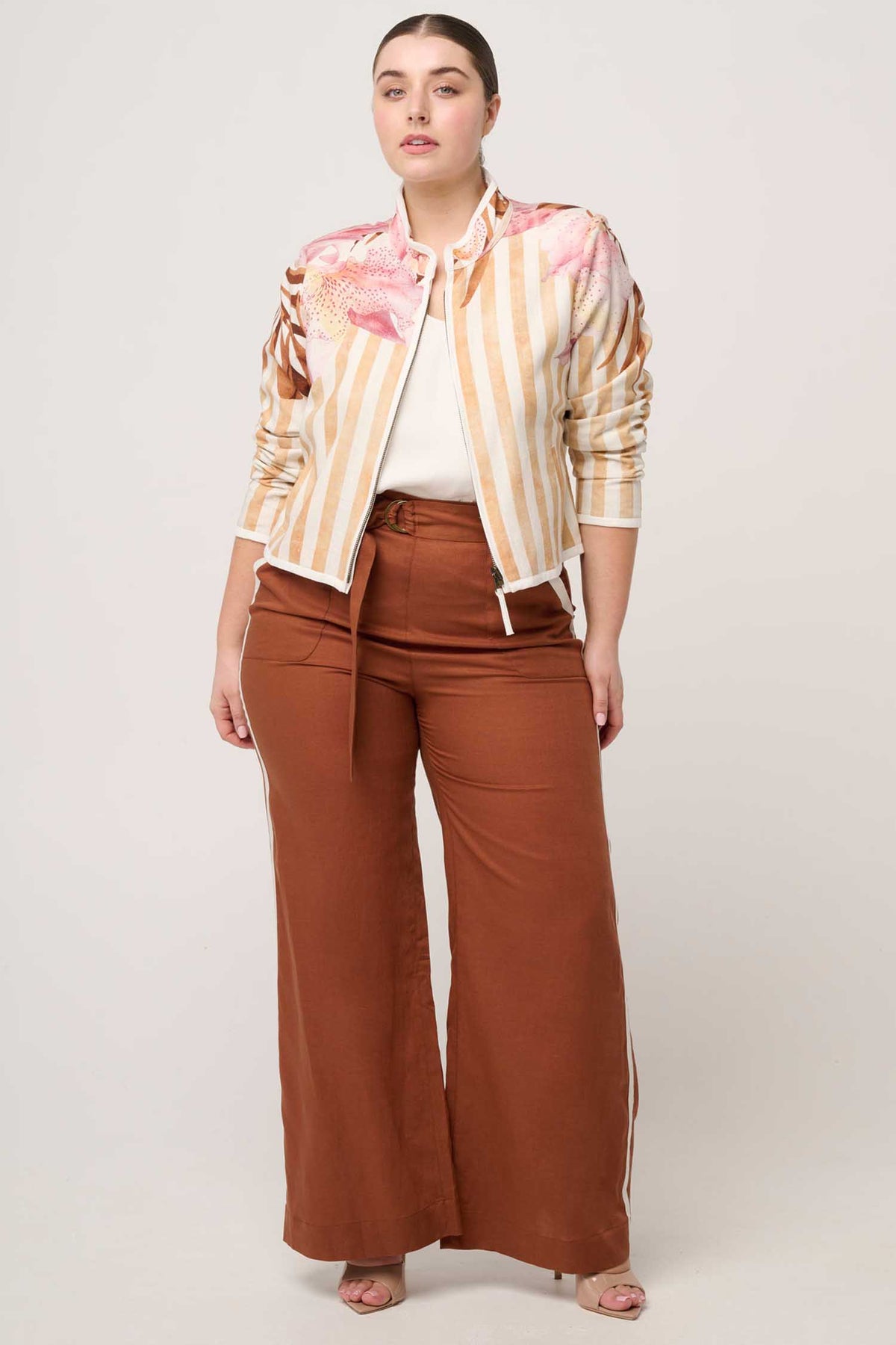 Delray Reversible Printed Jacket in Golden Promenade/ Gilded Frond