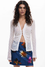 Denim Effect Floral Mini Skirt | FINAL SALE