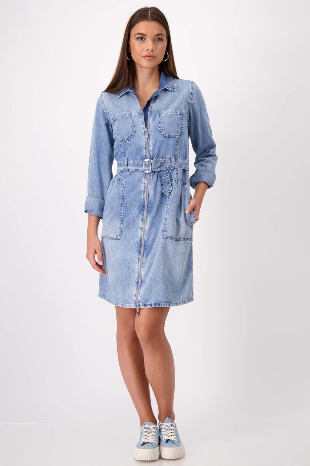 Denim LS Midi Coat Dress