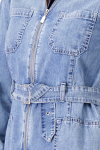 Denim LS Midi Coat Dress