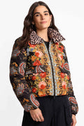Diamond Quilted Cropped Reversible Puffer in Leto