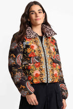 Diamond Quilted Cropped Reversible Puffer in Leto