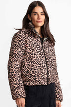 Diamond Quilted Cropped Reversible Puffer in Leto