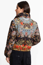 Diamond Quilted Cropped Reversible Puffer in Leto