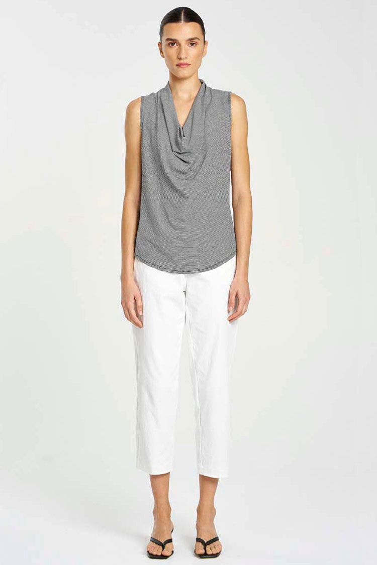 Drape Shell in Caviar Stripe