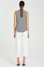 Drape Shell in Caviar Stripe