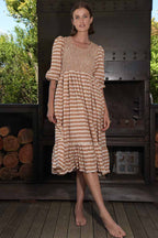 Walk In The Park Dress in Coffee Stripe | FINAL SALE