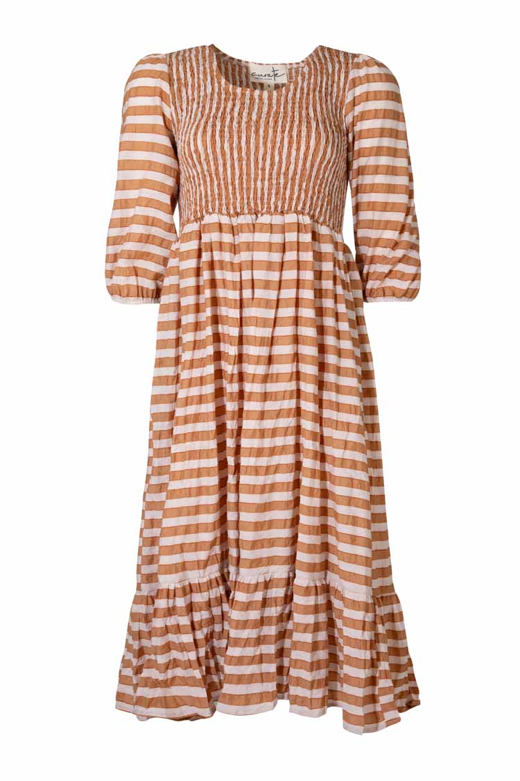 Walk In The Park Dress in Coffee Stripe | FINAL SALE