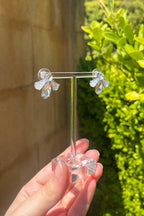 Angela Crystal Earrings in Clear Misty White