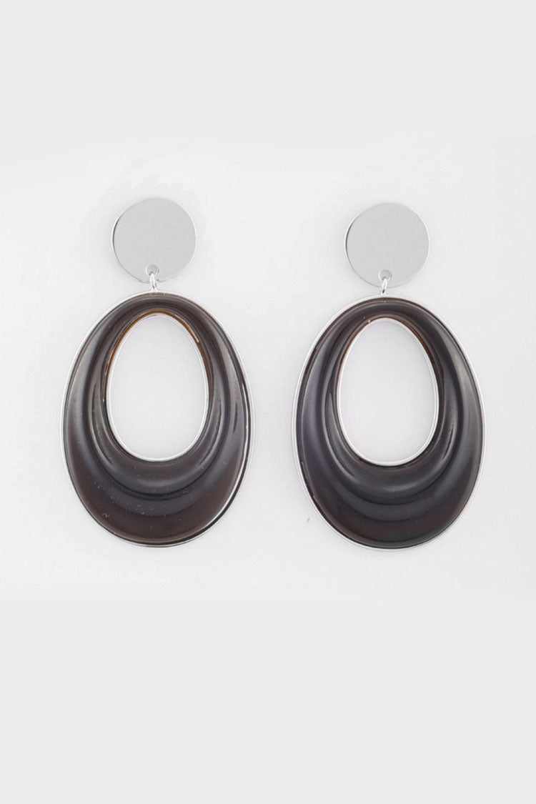 Ebony Loop Earrings in Silver