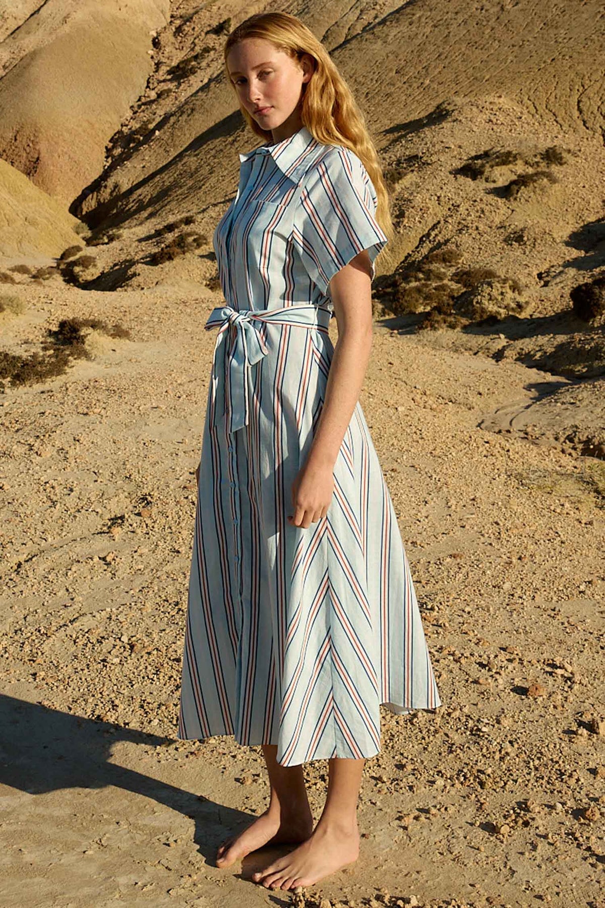 Edie Shirt Dress in Blithe Cherry Stripe