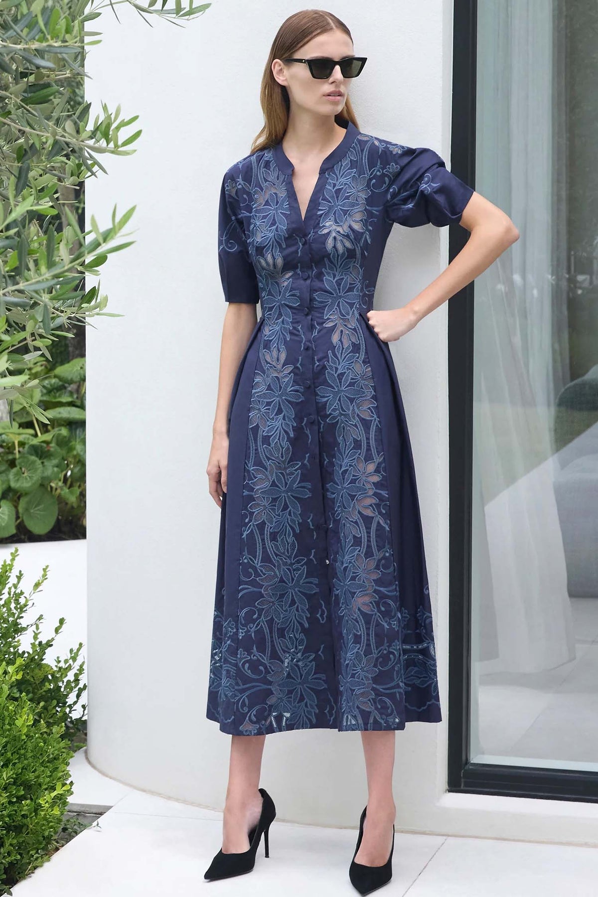 Edwina Shirt Dress in Navy