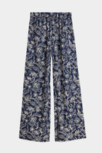 Eleni High-Rise Wide Leg 30" Pants in Lucky Bandana Dress Blues
