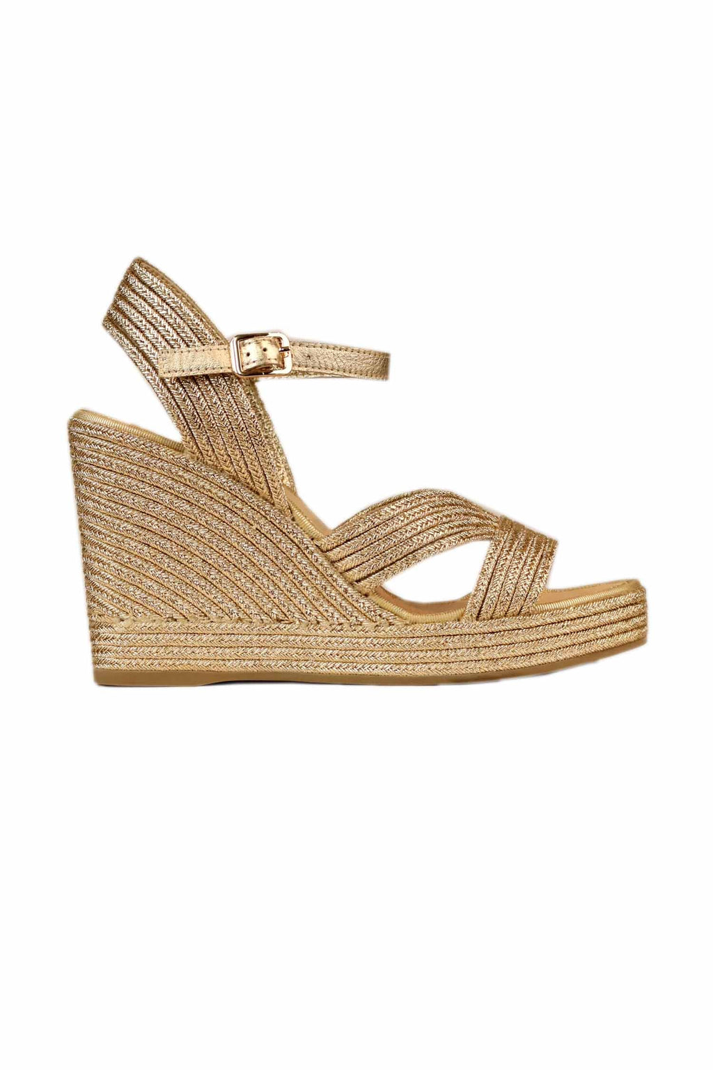 Emarson Rope Wedge Heels in Gold