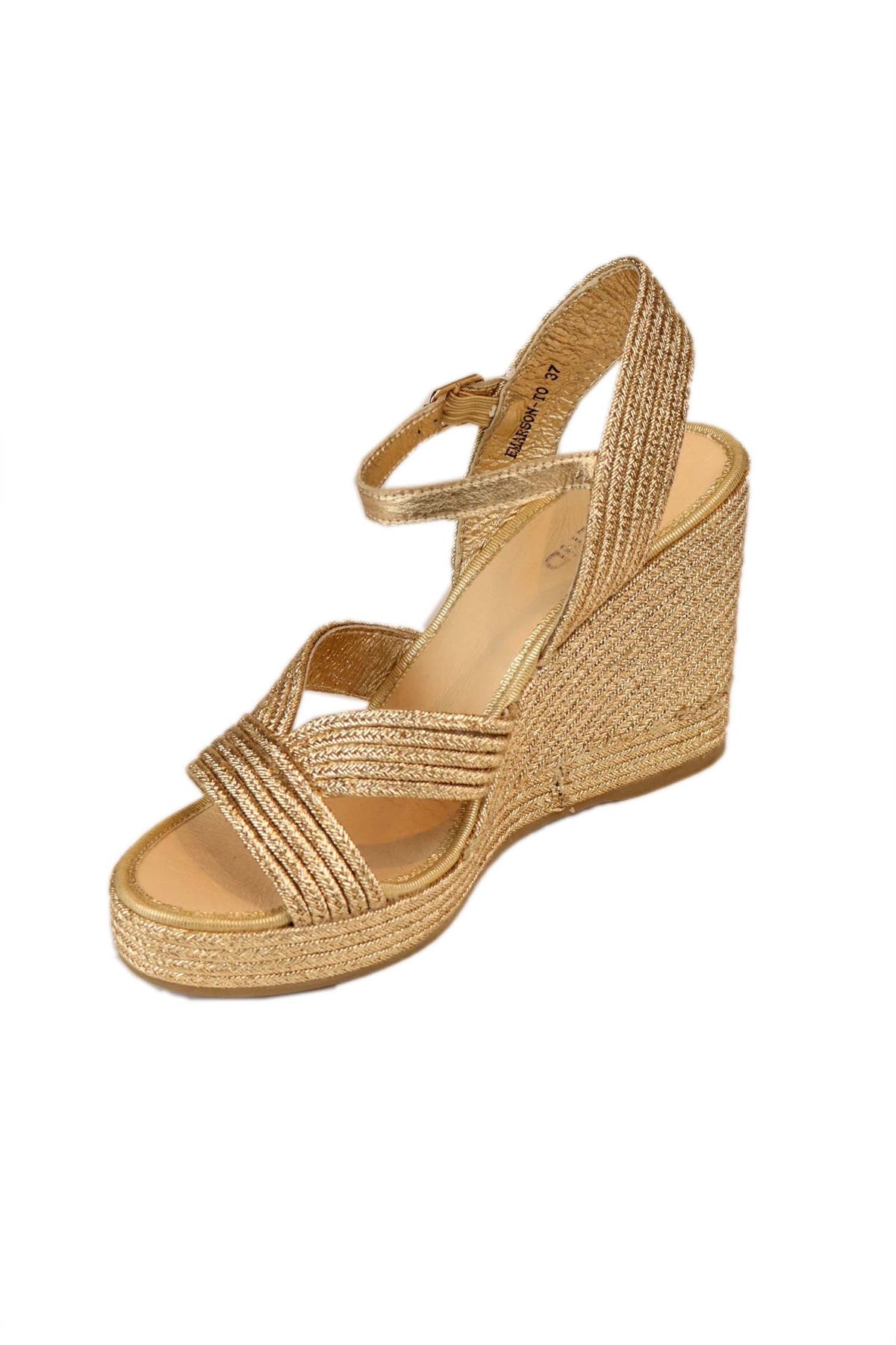 Emarson Rope Wedge Heels in Gold