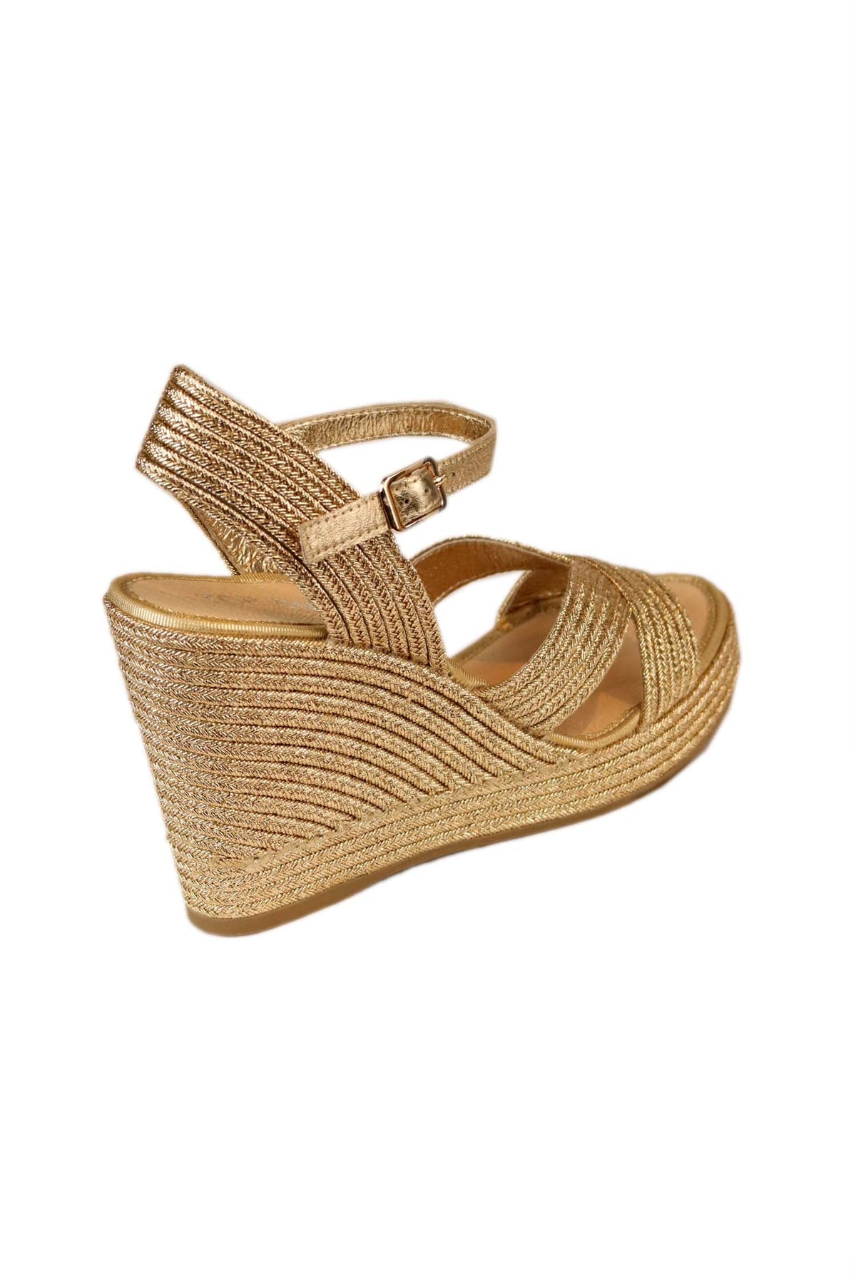 Emarson Rope Wedge Heels in Gold