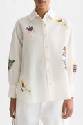 Embroidered Girlfriend Shirt in Eggnog