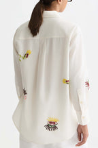 Embroidered Girlfriend Shirt in Eggnog