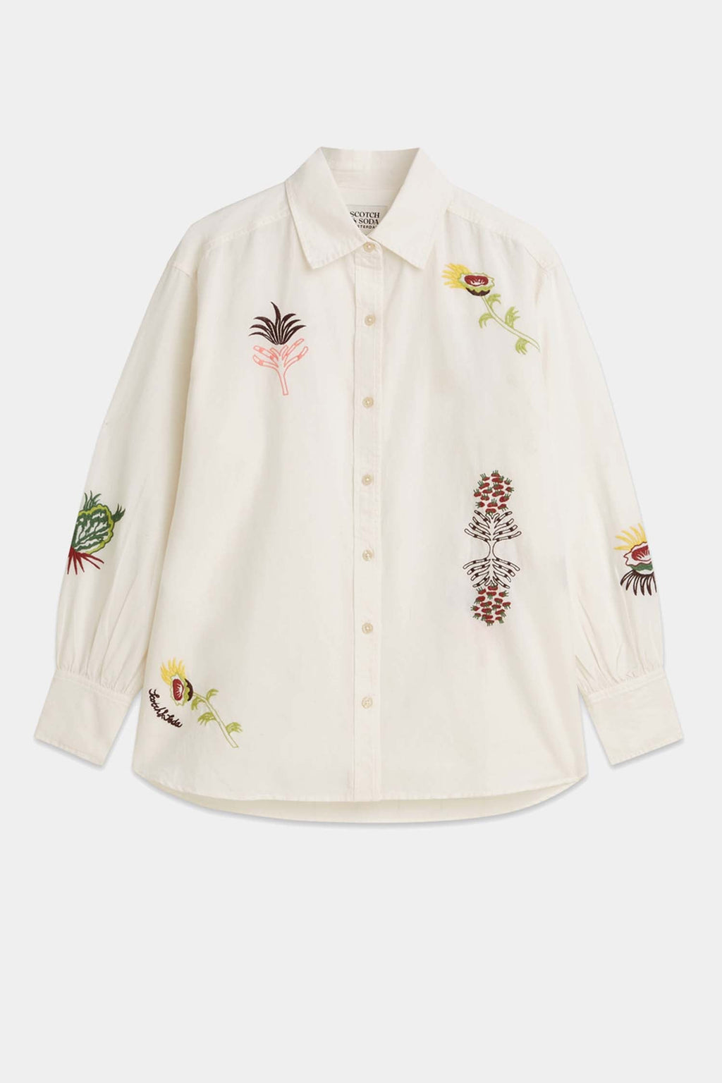 Embroidered Girlfriend Shirt in Eggnog