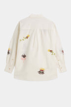 Embroidered Girlfriend Shirt in Eggnog