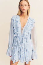 Emory Ruffle Mini Dress in Arcadian Blue | FINAL SALE