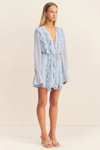 Emory Ruffle Mini Dress in Arcadian Blue | FINAL SALE