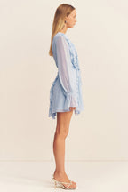 Emory Ruffle Mini Dress in Arcadian Blue | FINAL SALE