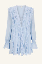 Emory Ruffle Mini Dress in Arcadian Blue | FINAL SALE