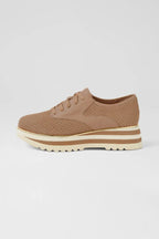 Endo Syn Raffia Leather Sneakers in Coffee