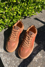 Eslyn Leather Suede Sneakers in Tan