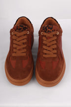 Eslyn Leather Suede Sneakers in Tan